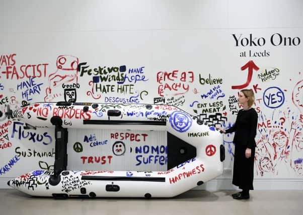 Add Color Painting (Refugee Boat), one of the artworks on display in the exhibition Yoko Ono at Leeds. PIC: Jonathan Gawthorpe