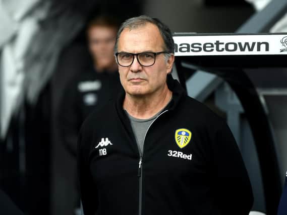 Leeds United head coach Marcelo Bielsa during the club's 4-1 win over Derby County earlier this season.