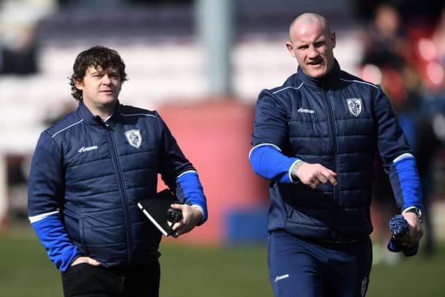 Richard Moore, pictured with former Featherstone head coach John Duffy last season.