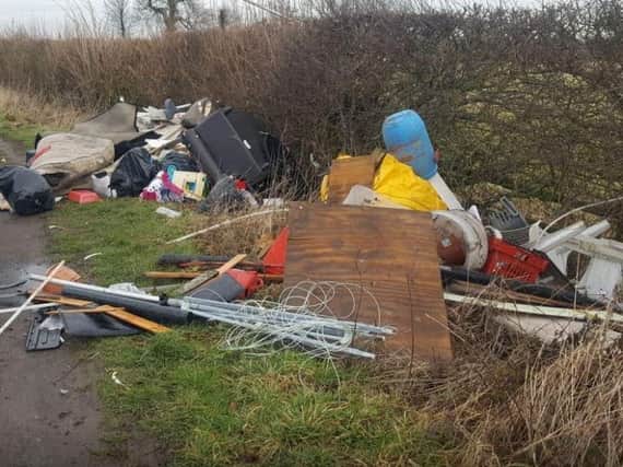 Large piles of what looks like household waste have been dumped in Leeds. PIC: West Yorkshire Police