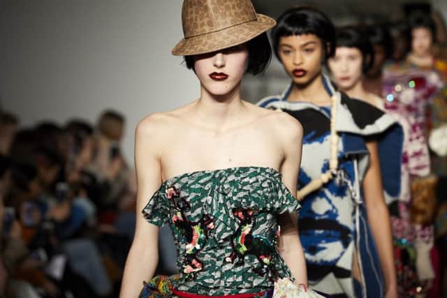 Designs of the catwalk at London Fashion Week AW19 by York designer Matty Bovan. Picture by Shaun James Cox.