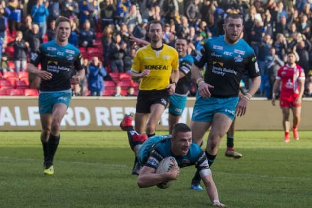 Jack Walker touches down against Salford.