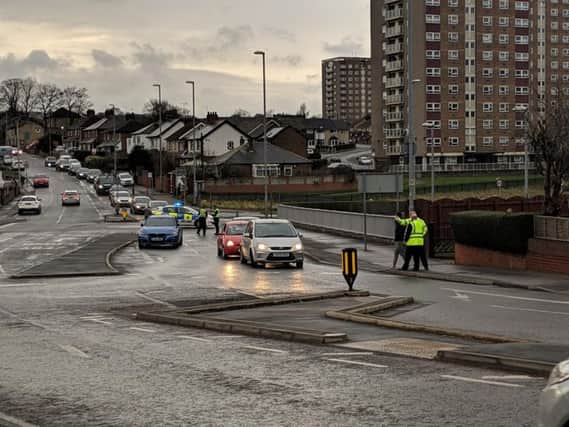 A car crash is causing traffic delays and disruption outside Morrisons in Bramley.