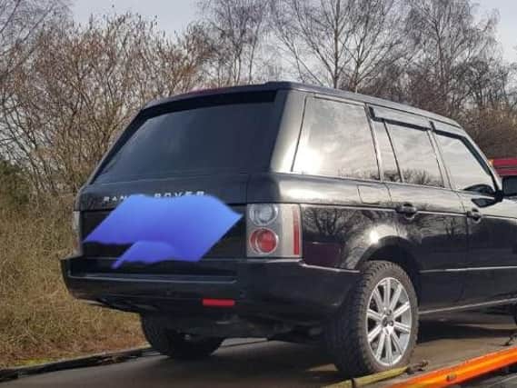 The Range Rover was seized in Ilkley
