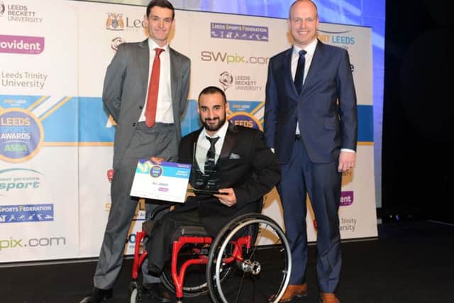 Jonathan Gillespie and Cllr Kevin Ritchie present the Disability Sportsman of the Year award to Ali Jawad in 2015.
 (Picture: Jonathan Gawthorpe)