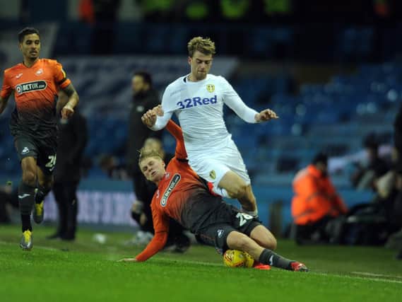GETTING THERE: Leeds United's Patrick Bamford in the recent 2-1 win against Swansea City - which was only the striker's second Whites league start. Picture by Tony Johnson.