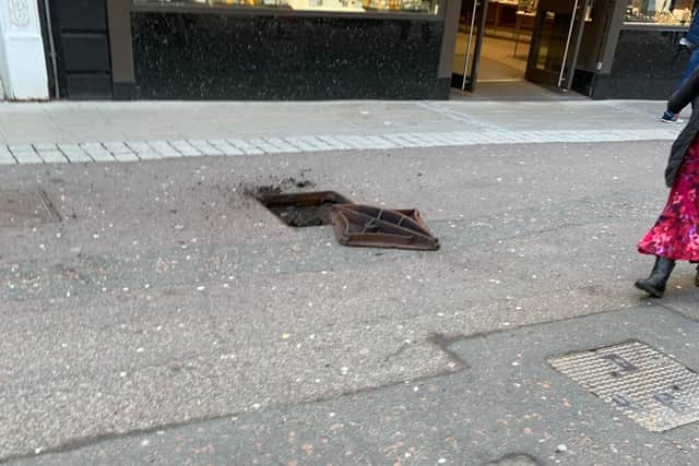 The manhole cover in Commercial Street. Photo: Mark Russell.