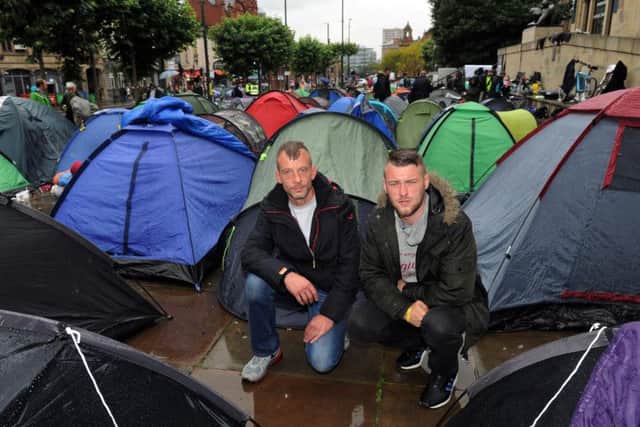 Garry Mackintosh and Haydn Jessop at the 2016 'Tent City' in Leeds.