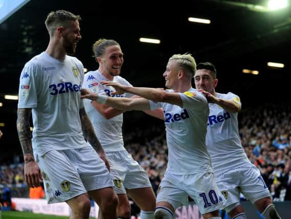 Leeds United players react to Bolton win.