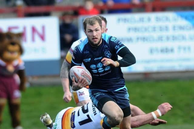Luke Brisoce scored twice in the second half as Featherstone defeated Halifax.