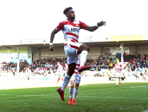 Leeds United loanee Mallik Wilks bags for Doncaster Rovers at Scunthorpe.