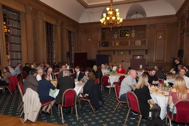 Guests at the Banqueting Hall at Leeds Civic Hall during the civic reception for the Hunslet Club.