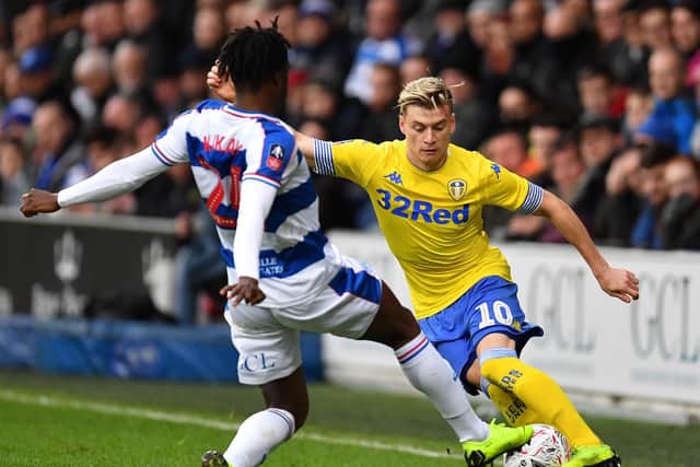 Leeds United's Gjanni Alioski in action at Loftus Road in the FA Cup last month.