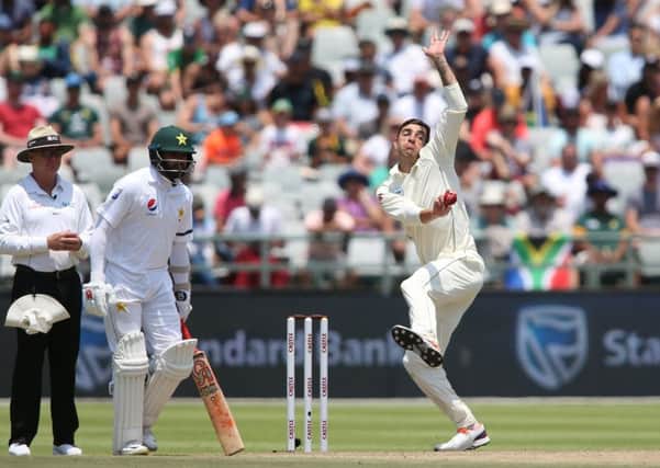 PACE ATTACK: Duanne Olivier of South Africa sends down a delivery in the second Test against Pakistan at  Newlands in Cape Town. Picture: Shaun Roy/Getty Images