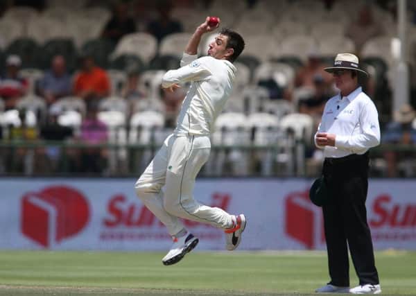 QUICK-THINKING: Duanne Olivier of South Africa sends down a delivery dagainst Pakistan at Newlands in Cape Town. Picture: Shaun Roy/Getty Images