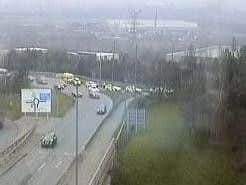 The M1 was closed and the air ambulance attended the scene