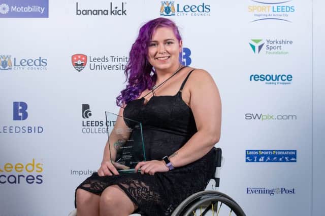 Jodie Boyd-Ward, winner of the sportswoman disability of the year award at the Leeds Sports Awards.