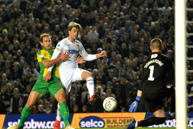 Leeds United striker Patrick Bamford doubles the lead at Elland Road.