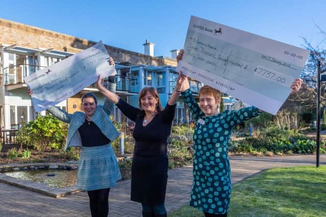 Kate Bratt-Farrar, hospice director for Sue Ryder Wheatfield Hospice, and Kerry Jackson, chief executive at St Gemma's Hospice receeived the latest cheque from the Yorkshire Evening Post Editor Hannah Thaxter in January.
Picture: James Hardisty