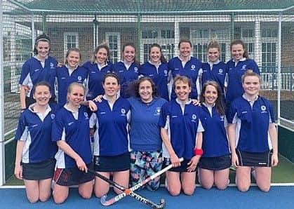 Leeds Hockey Club ladies 4ths celebrate after achieving promotion.