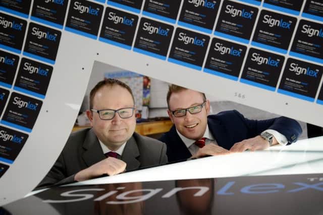 Caption: (L-R) Simon Belton (Signlex) and Evan Griffin (Lloyds Bank)