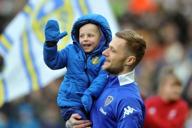 Leeds captain Liam Cooper once carried Toby on to the pitch at Elland Road. PIC: JPIMedia