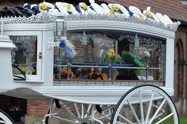The funeral cortege for Toby Nye at Cottingley Crematorium in January