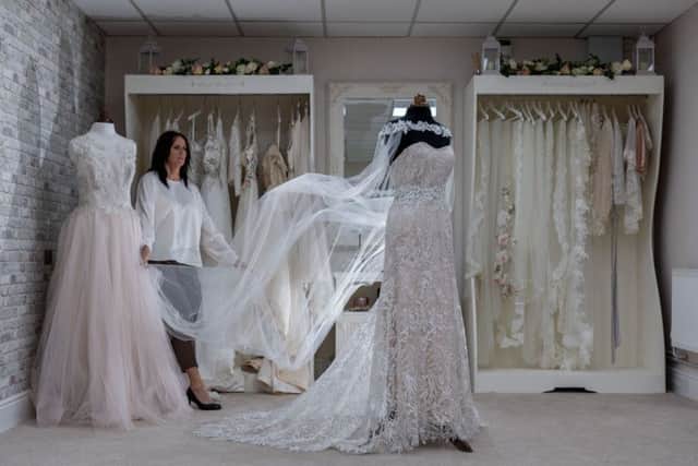 VOGUE: Designer Wendie Towler at the Perfect Fit Bridal Couture, Lower Brunswick Street, Leeds. PIC: James Hardisty