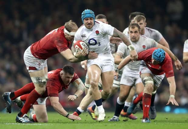 On-the-ment England winger Jack Nowell (centre) in action during last month's Guinness Six Nations match at the Principality Stadium. PIC: David Davies/PA Wire
