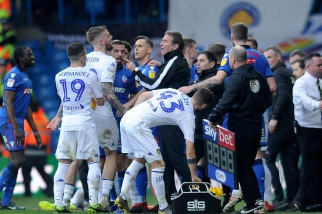 Leeds United and Bolton Wanderers clash during Elland Road fixture last month.
