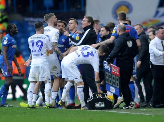 Leeds United and Bolton Wanderers clash during Elland Road fixture last month.
