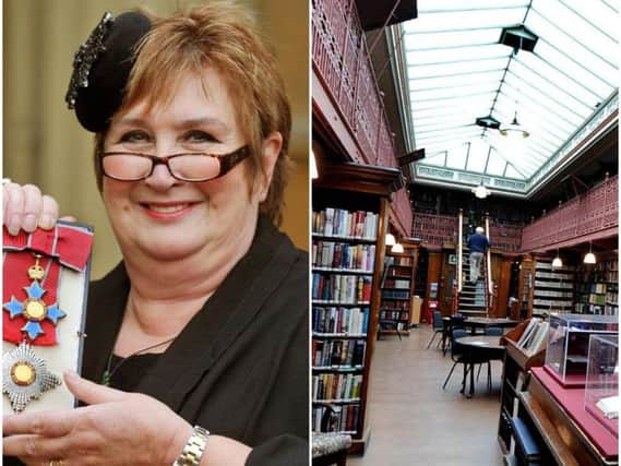 Dame Jenni Murray and The Leeds Library.