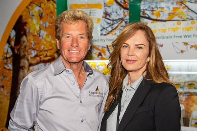 Barry Rubery and his wife and business partner Emma-Jane Rubery have launched a  new pet food and tech brand Kasper & Kitty. Picture: SWNS