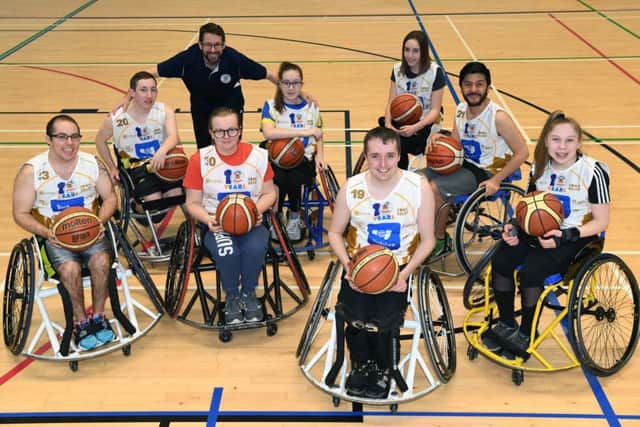 Leeds Spiders Wheelchair Basketball Club members training at Morley Leisure Centre.
PIC: Jonathan Gawthorpe