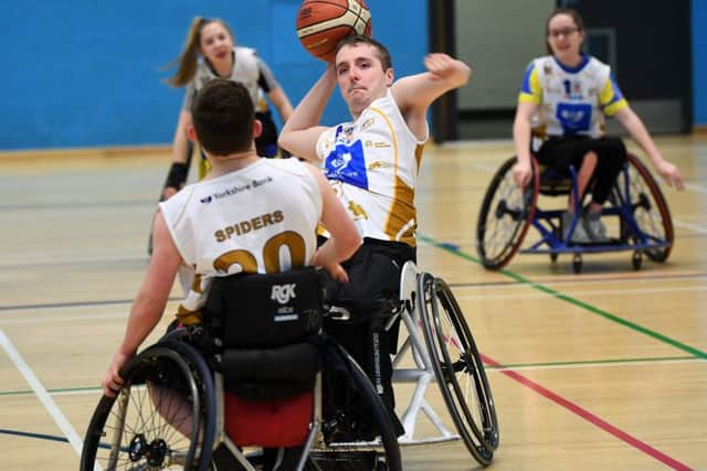 Leeds Spiders Wheelchair Basketball Club members training at Morley Leisure Centre. PIC: Jonathan Gawthorpe