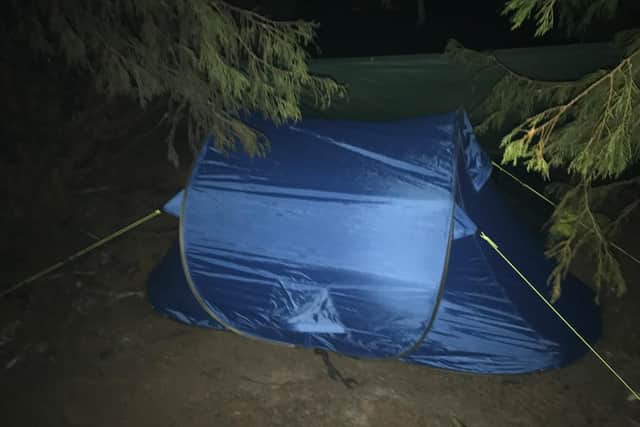 James' new tent.