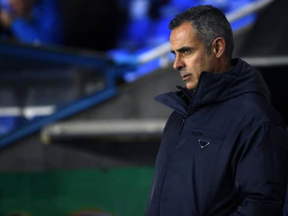 Reading boss Jose Gomes looks on during his side's 3-0 defeat to Leeds United.