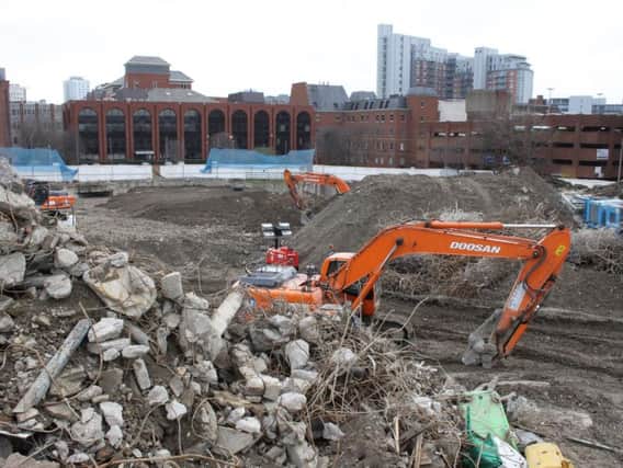 The Leeds International Pool site being cleared following demolition