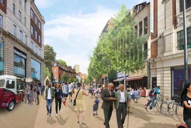 New designshave been revealed showing what the city centre could look like if new transport plans are approved. Photo credit: Connecting Leeds.
