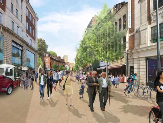 New designshave been revealed showing what the city centre could look like if new transport plans are approved. Photo credit: Connecting Leeds.