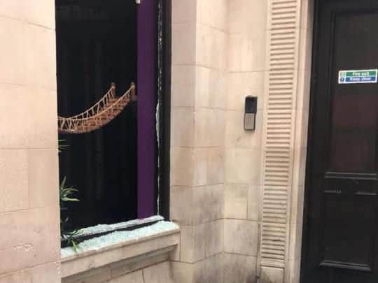 The damage following the break-in at Leeds Kitty Cafe.