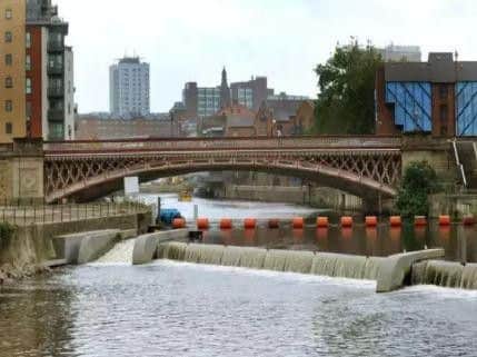 This is how high the River Aire in Leeds is at the moment