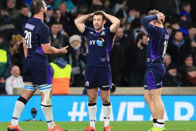 Scotland players can't believe it at the end (PA)