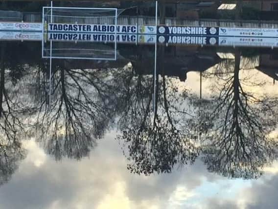 Tadcaster Albion's pitch during the 2015 floods