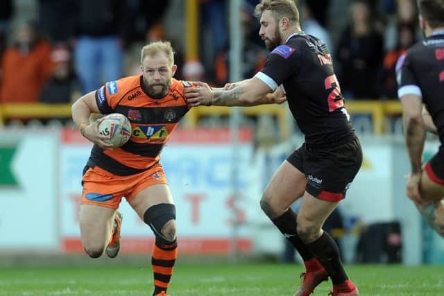 Tigers' Paul McShane had a mixed day against Salford, including a sin-binning. PIC: Tony Johnson