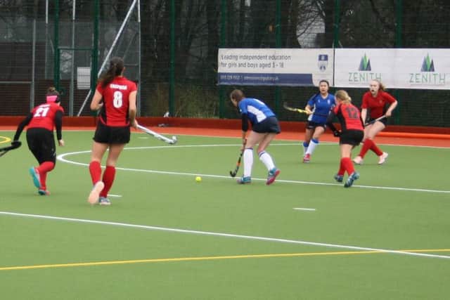 Action from Leeds Hockey Ladies 3rds' clash with City of York.
