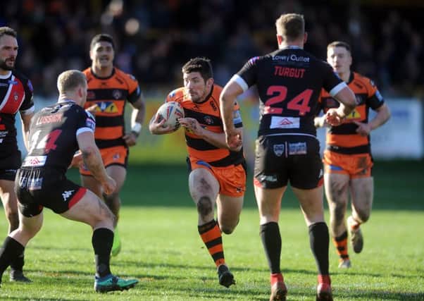 Castleford Tiges forward Chris Clarkson in action against Salford. Picture: Tony Johnson.