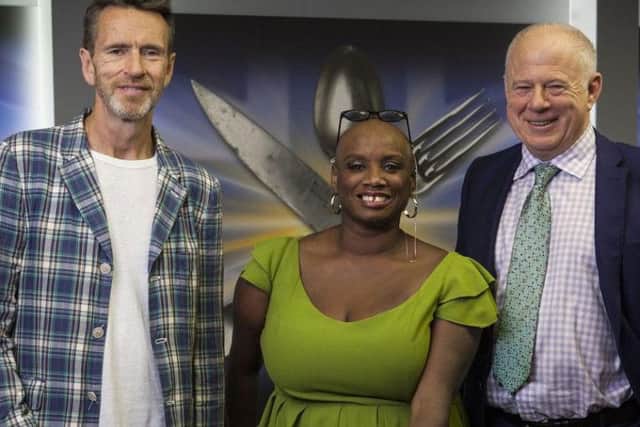 The Great British Menu judges: Oliver Peyton, Andi Oliver and Matthew Fort