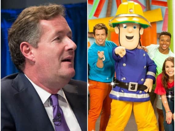 Piers Morgan and Fireman Sam. (Piers Morgan credit: iDominick)