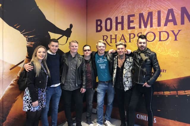 Gareth Taylor, on the end, right, with his bandmates.